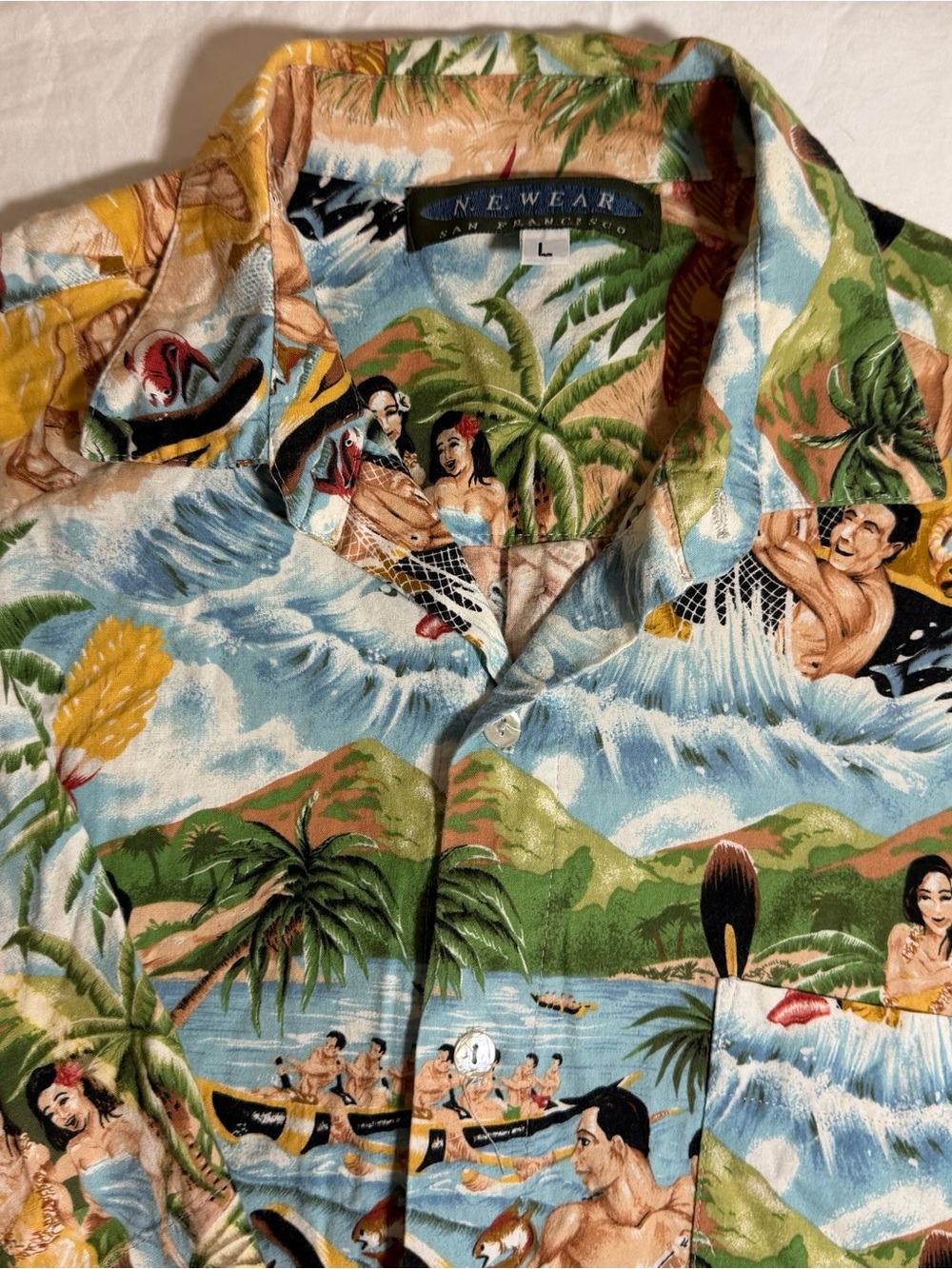 N.E. Wear San Francisco Vintage Hawaiian Shirt Size L